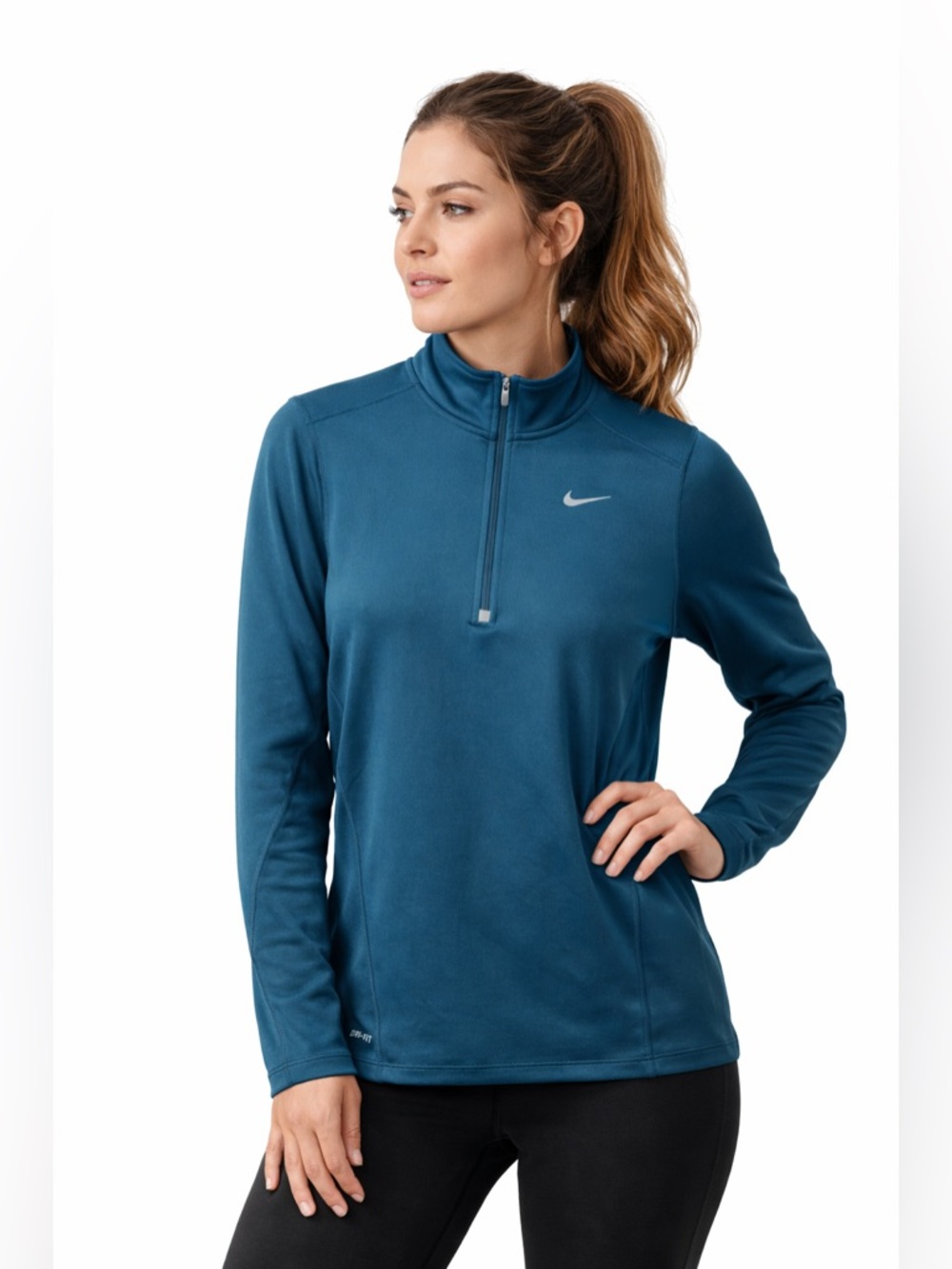 Nike Dri-FIT 1/4 Zip Pullover Jacket Blue Running Athletic Top Size M